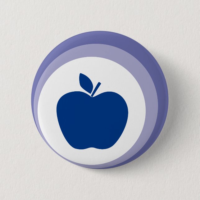 blue apple 6 cm round badge (Front)