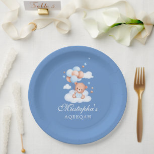 Blue Aqiqah Baby Boy Paper Plates