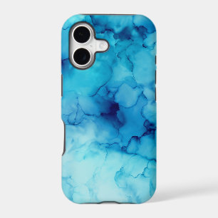 Blue Aqua Alcohol Ink Abstract