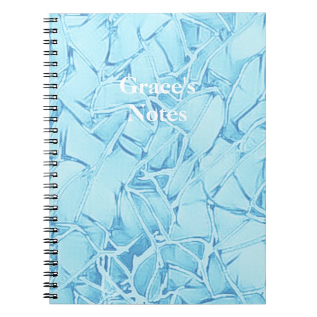 Blue Aqua And White To Monogram  Notebook (Front)
