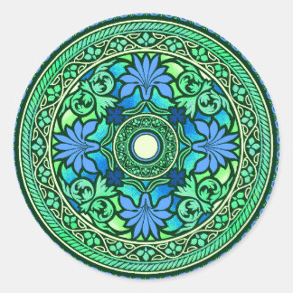 Blue & Aqua Disc Indian Wedding Invitation Sticker