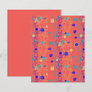 Blue Aqua Gold Coral Orange Circle Scrapbook Paper