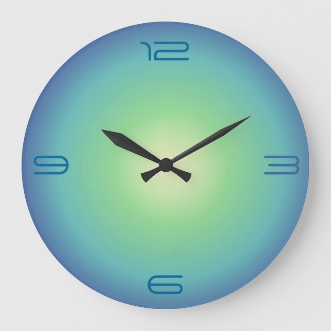Blue aqua Green>Coloured Kitchen Clock (Front)