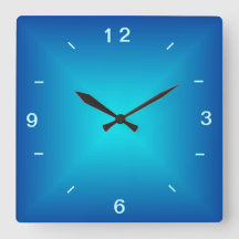 Blue Aqua Illuminated Design > Plain Wall Clock