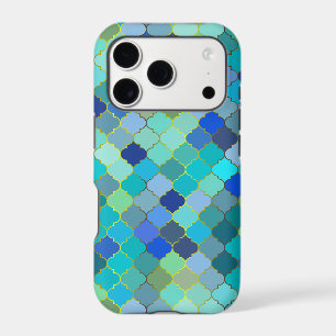 Blue Aqua Moroccan Mosaic Pattern
