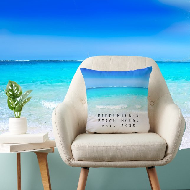 Blue Aqua Ocean Sea Beach Coastal  Personal Family Cushion (Creator Uploaded)