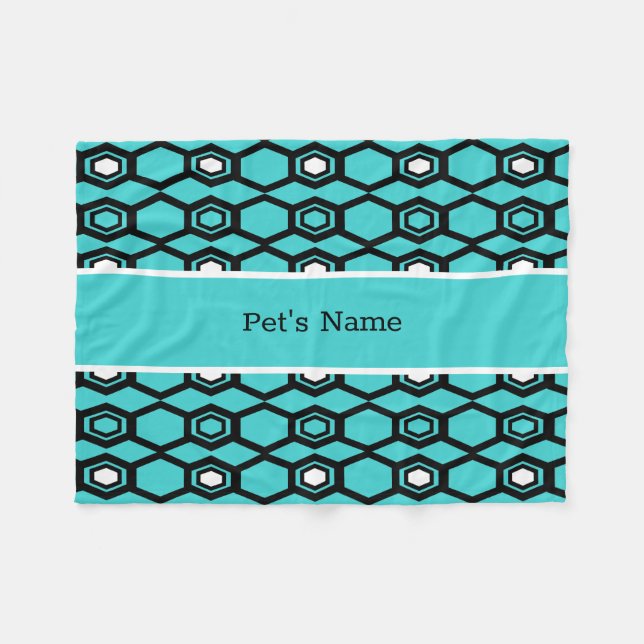 Blue Aqua Personalised Dog Blankets (Front (Horizontal))