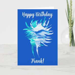 Blue-Aqua Silhouette conch shells Card