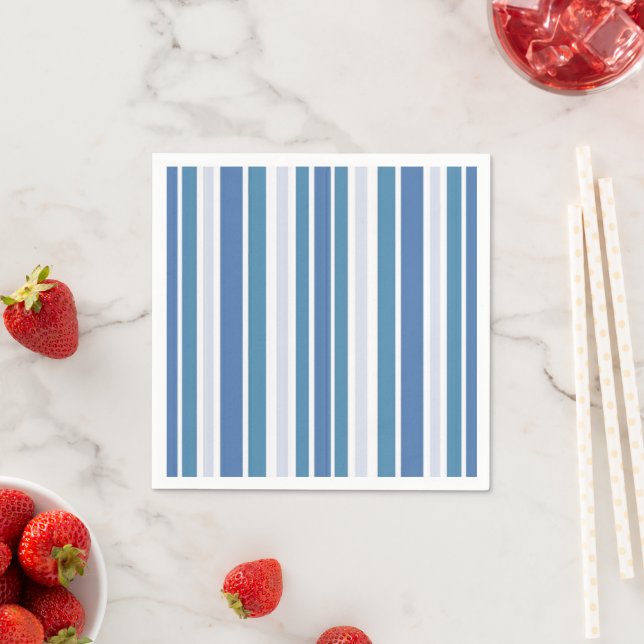 Blue Aqua Striped Napkin (Insitu)