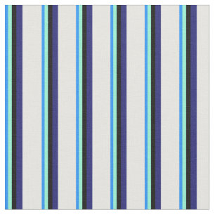 Blue, Aquamarine, Black, Midnight Blue, Mint Cream Fabric