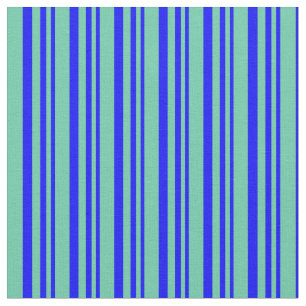 Blue & Aquamarine Coloured Striped Pattern Fabric