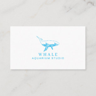 Blue Aquarium Whale Surf Business Card
