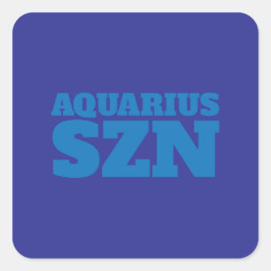 Blue Aquarius SZN Cool Square Sticker