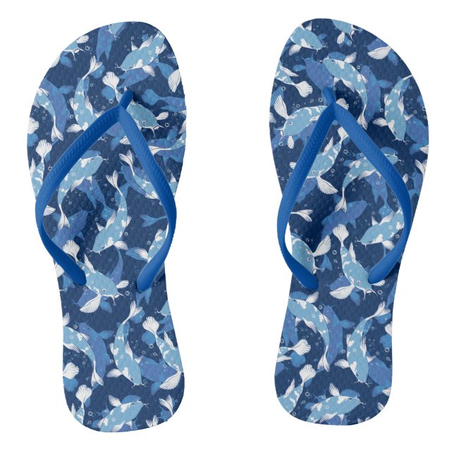 Blue Aquatic Pattern - Koi Fish Jandals (Footbed)