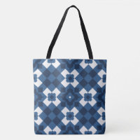 Blue Arabesque Pattern Tote