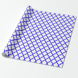 Blue arabesque pattern wrapping paper