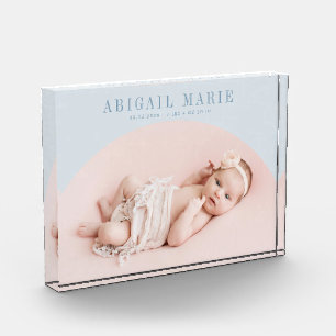 Blue Arch Baby Photo Keepsake  Block
