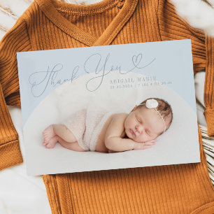 Blue Arch Frame Thank Yoy Birth Announcement