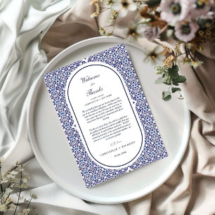 Blue Arch Mexico Welcome & thank you Wedding note 