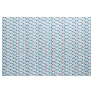 Blue Archery Bows Arrows and Targets Fabric