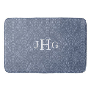 Blue arches with white dots bath mat