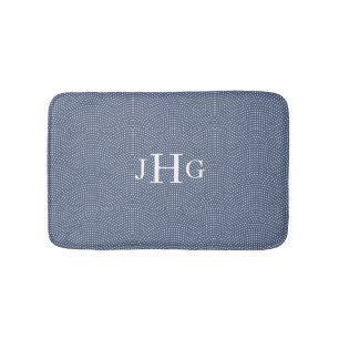 Blue arches with white dots Small Bath Mat