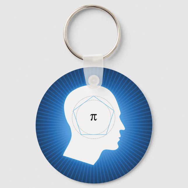 Blue Archimedes' Approximation of Pi Key Ring (Front)