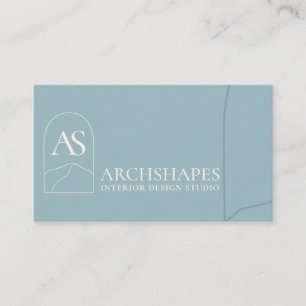 Blue Architecture Geometry Interior Design Business Card