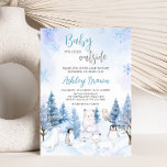 Blue Arctic Animals Baby Shower  Invitation<br><div class="desc">Welcome your little one with our heartwarming Baby It's Cold Outside Baby Shower Invitation Printable. Personalise to share the joy with your loved ones!

BS566</div>