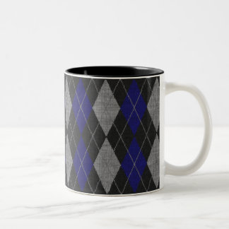 Blue Argyle Coffee Mug