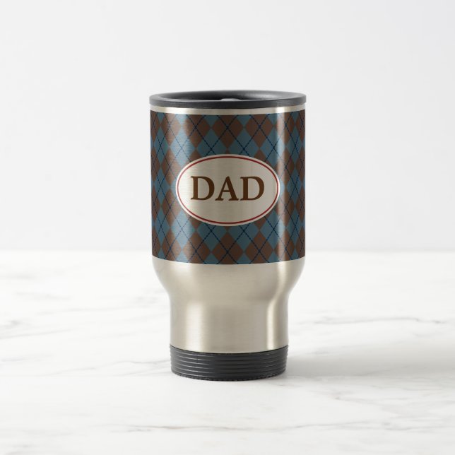 Blue Argyle Dad  Mug (Center)