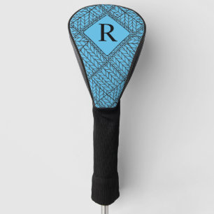 BLUE ARGYLE KNIT Golf Driver Cover + Initial