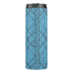 BLUE ARGYLE KNIT Thermal Tumbler