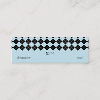 Blue Argyle Skinny Business Card