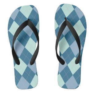 Blue Argyle Vintage Pattern Jandals