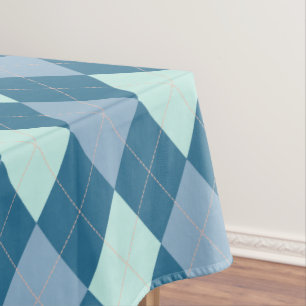 Blue Argyle Vintage Pattern Tablecloth