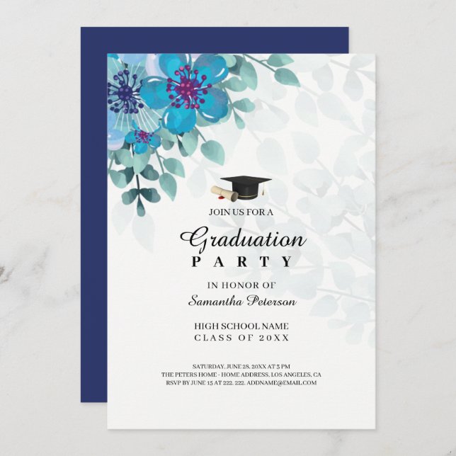 Blue Arrangement  Invitation (Front/Back)