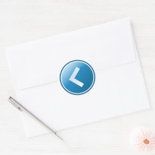 Blue Arrow Button - Left Classic Round Sticker