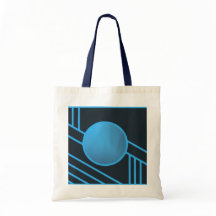 Blue Art Deco Circle Tote Bag