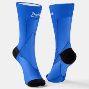 Blue Art Deco Design Socks