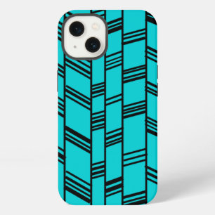 Blue Art Deco Lines iPhone 13 Case