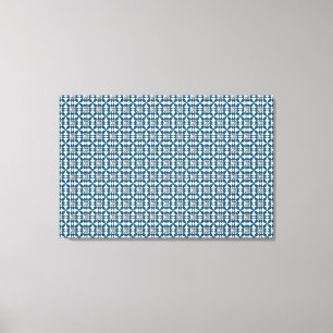 Blue Art Deco Pattern Canvas Print