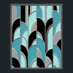 Blue Art Deco Style Abstract Poster<br><div class="desc">If you choose to download, Your local Walgreen store makes board posters of your download into different sizes and in various textures at a very good price. Sometimes with a discount. A tip from my US friend. For UK see "Digital Printing" online. This is an art deco Arch Style abstract...</div>