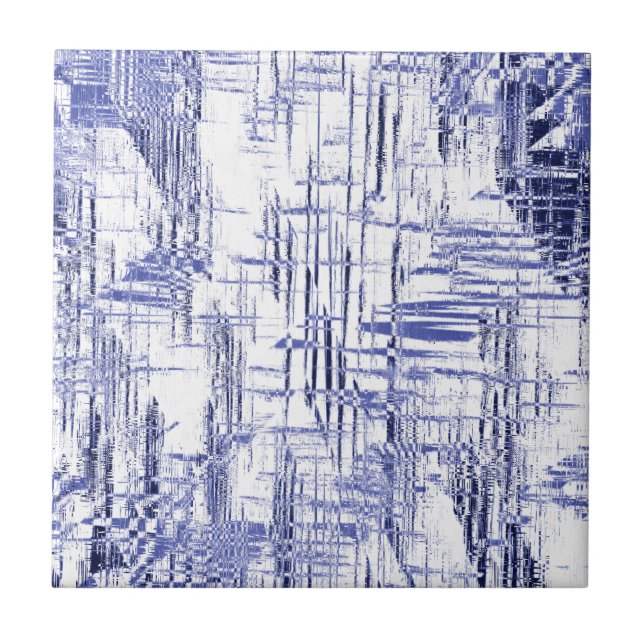 Blue Art Deco Tile (Front)