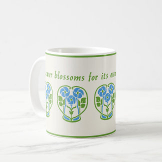 Blue Art Nouveau Flowers Coffee Mug