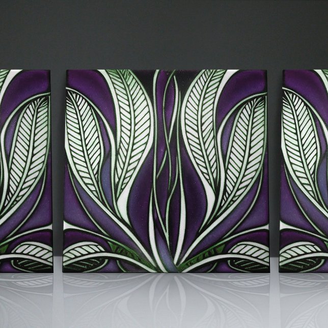 Blue Art Nouveau Inspired Classic Floral Geometric Tile (Creator Uploaded)