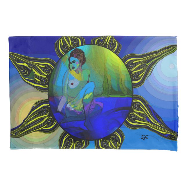 Blue art pillowcase (Front)