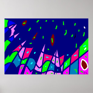 Blue Art Print Poster