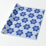 Blue Art Star Wrapping Paper<br><div class="desc">My original artwork consisting of my original digital design of a fancy star shape pattern in blue tones and set on a light blue background. This wrapping paper is 30” wide and can be any length you choose up to 15 feet (more than 15 feet chosen will be sent in...</div>