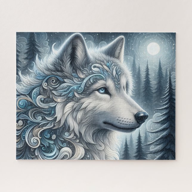 Blue Artic Wolf Jigsaw Puzzle (Horizontal)